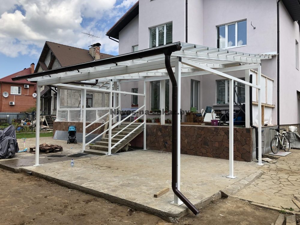 Навес над террасой 5,5х6,3 в Гродно и области Навес над террасой 5,5х6,3