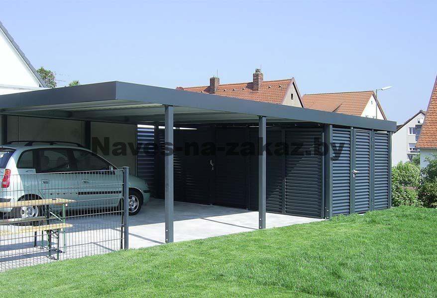 Автонавес в современном стиле с хозблоком 6 на 9 в Гродно и области Автонавес в современном стиле с хозблоком 6 на 9