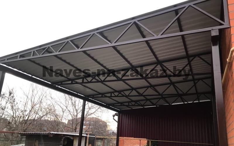 Односкатные навесы из металлопрофиля 6 на 6 в Гродно и области Односкатные навесы из металлопрофиля 6 на 6